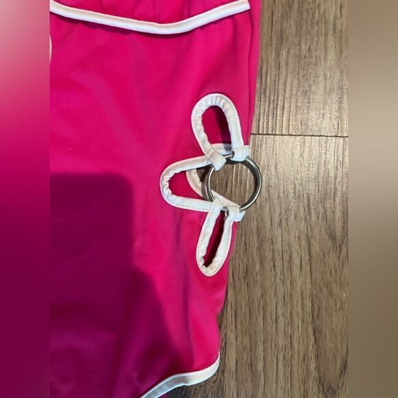 Forever 21 Flower Cutout Cami Bodysuit- white/Pink - Picture 7 of 8